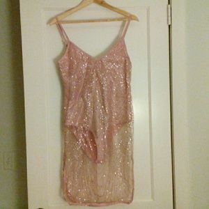 VALENTINE'S DATENIGHT! Glitter Mesh Bodysuit Dress